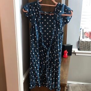 Motel Rocks Teal Polka Dot Baby Doll Dress